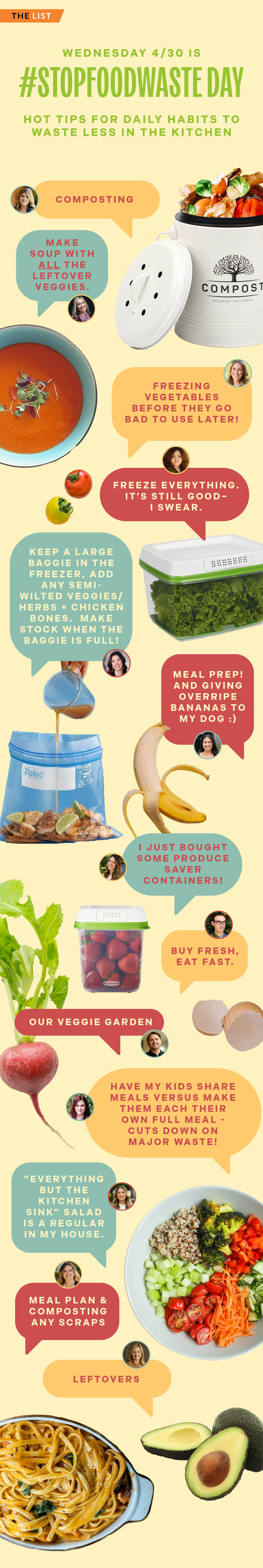 Wednesday April 30 is #STOPFOODWASTE DAY – what’s something that has become an unconscious effort in your home OR hot tip but helps prevent food waste?