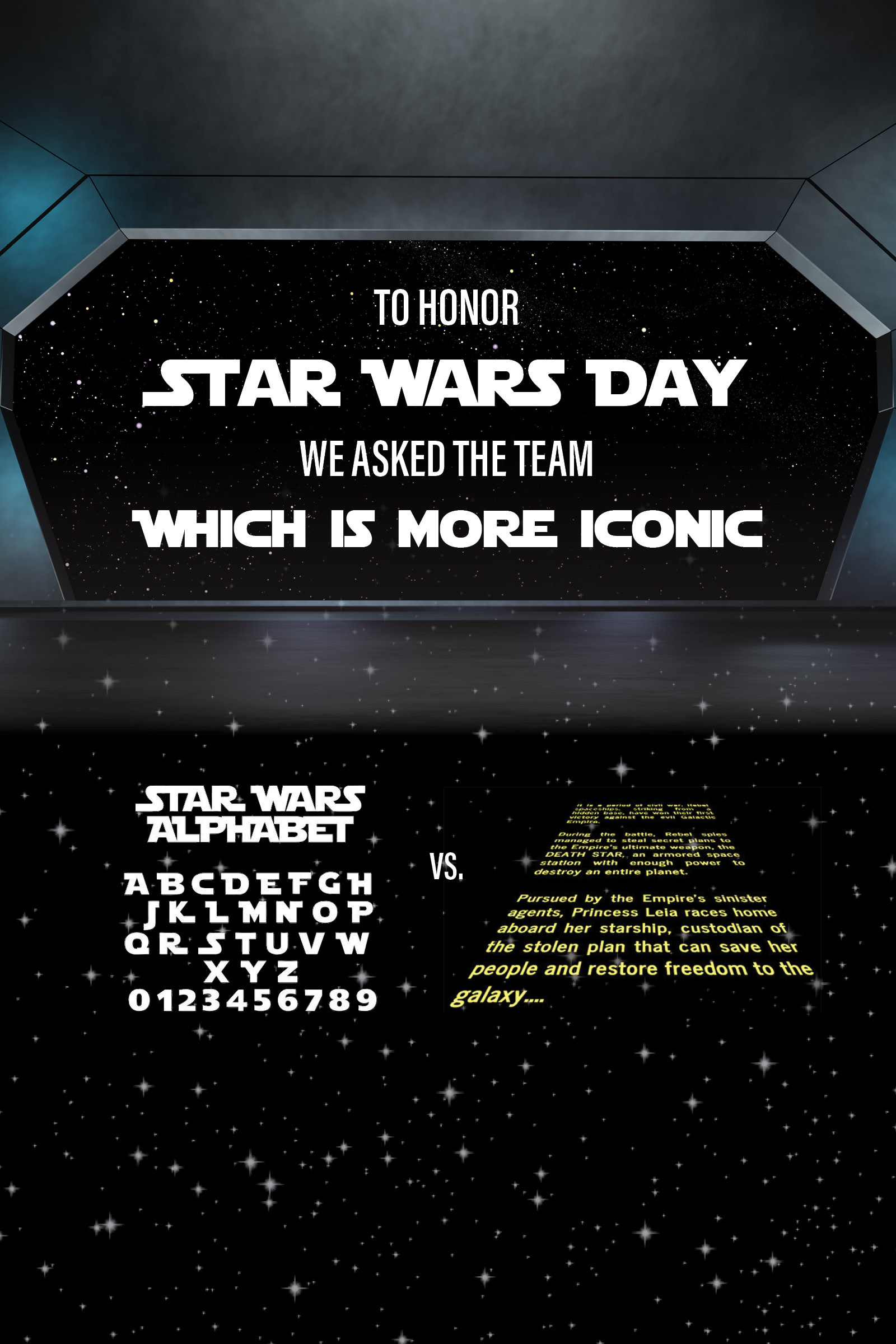 To honor Star Wars Day we asked the team which is more iconic?
