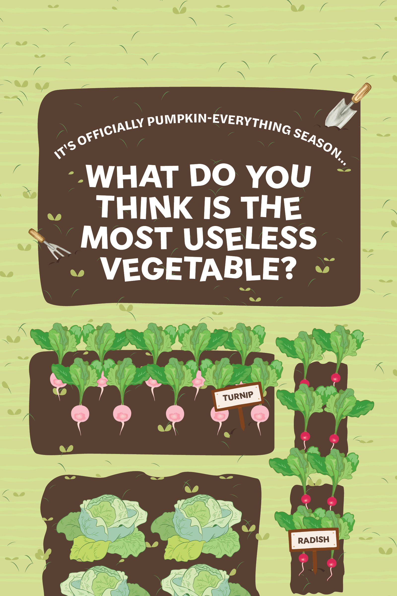 It’s officially pumpkin-everything season… What do you think is the most useless vegetable?